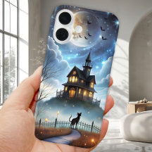 Mysterious Black Cat Halloween Phone Case 