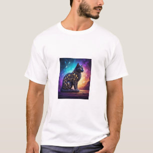 Mysterious Black Cat With Diamonds  T-Shirt