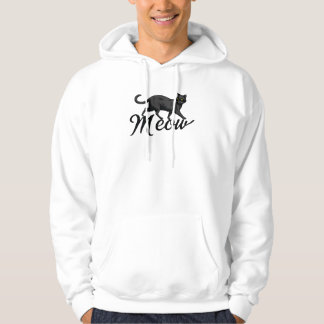Mysterious Black Cat with Yellow Eyes - Meow Desig Hoodie
