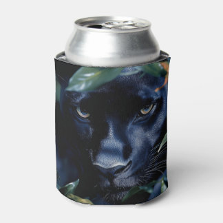 Mysterious Black Panter Wildlife Art Can Cooler