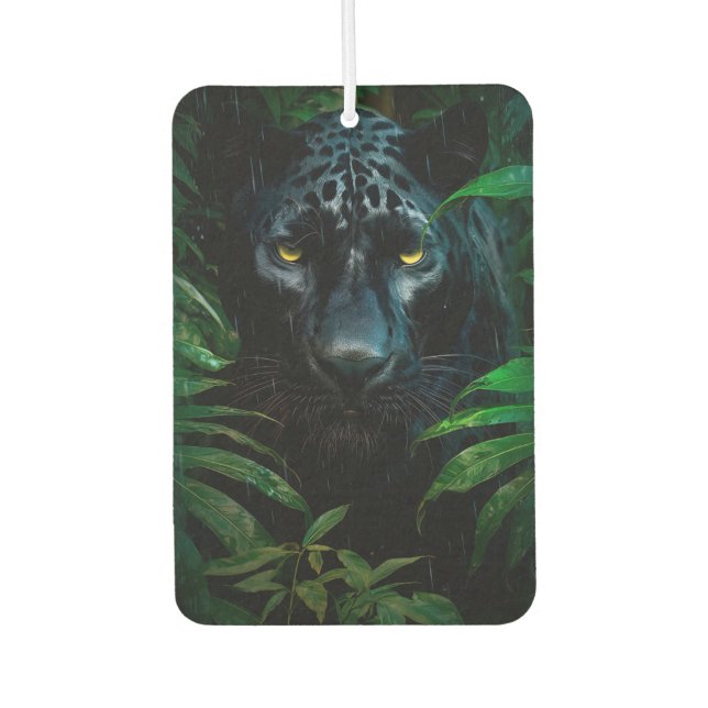 Mysterious Black Panther Jungle Wildlife Design Car Air Freshener (Front)