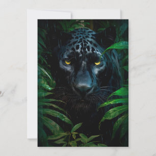 Mysterious Black Panther Jungle Wildlife Design Card