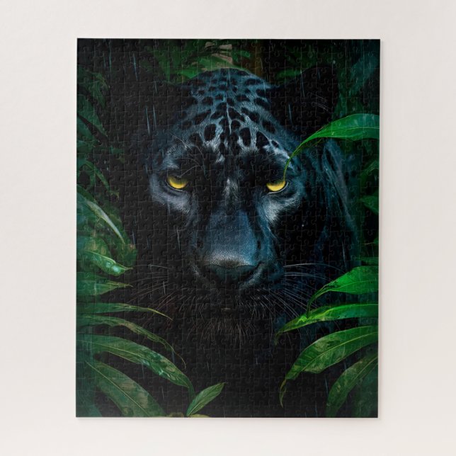 Mysterious Black Panther Jungle Wildlife Design Jigsaw Puzzle (Vertical)