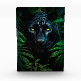 Mysterious Black Panther Jungle Wildlife Design Photo Block