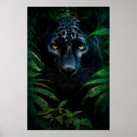 Mysterious Black Panther Jungle Wildlife Design