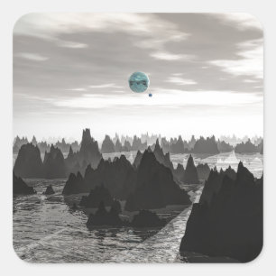 Mysterious Blue Orbs Square Sticker