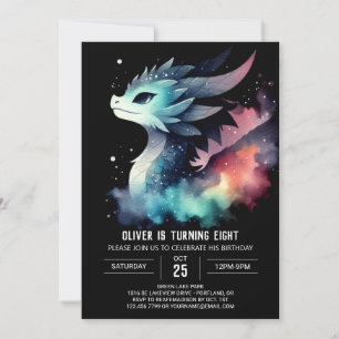 Mysterious Bold Dragon Birthday Invitation