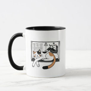 Mysterious Calico Cat and the Phantom Paw Mug
