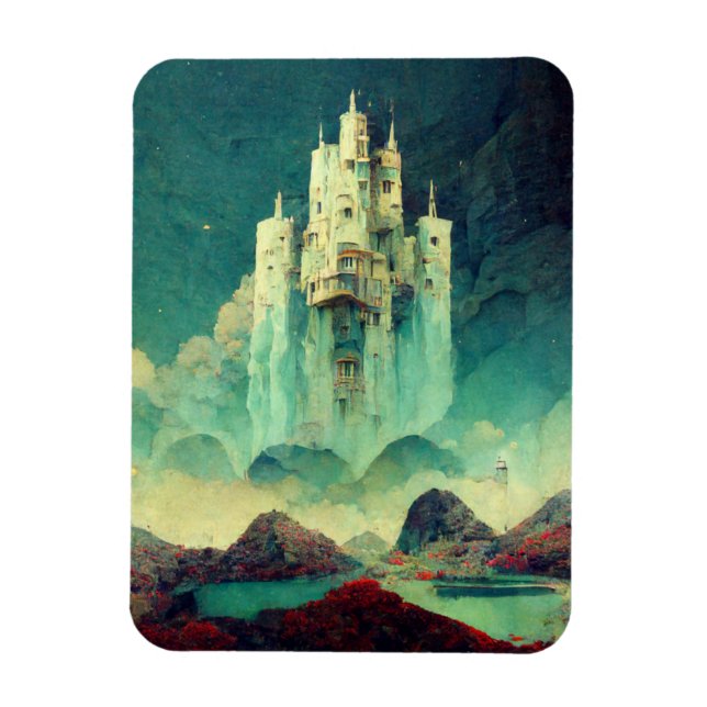 Mysterious Castle Fantasy Art Magnet (Vertical)