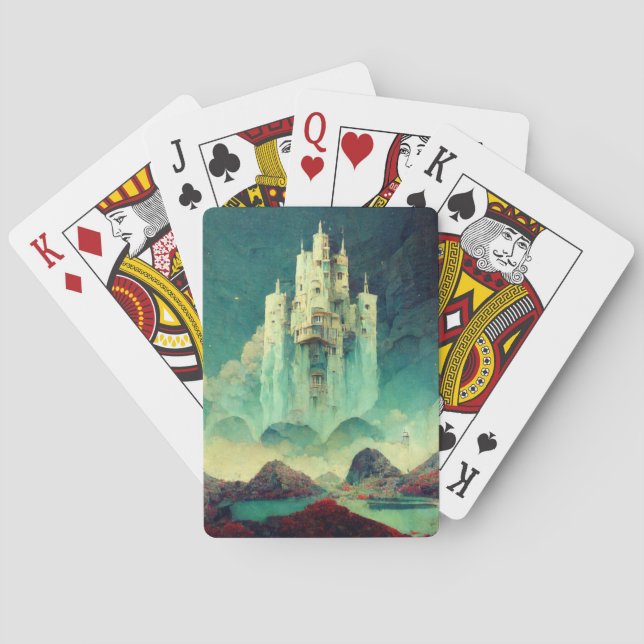 Mysterious Castle Fantasy Art  Playing Cards (Back)