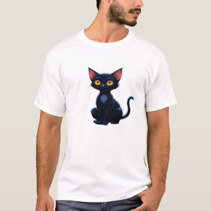 Mysterious Cat Under Moonlit Web Oversized T-Shirt