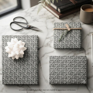 Mysterious Charcoal Grey Gothic Raven Wrapping Paper Sheet