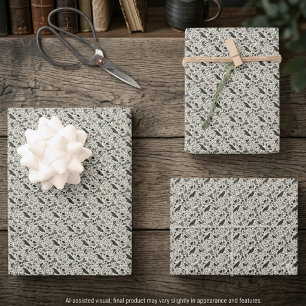 Mysterious Charcoal Grey Gothic Raven Wrapping Paper Sheet