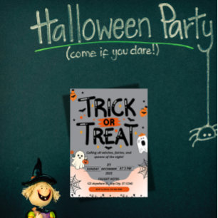 Mysterious Chinese Text Halloween Invitation