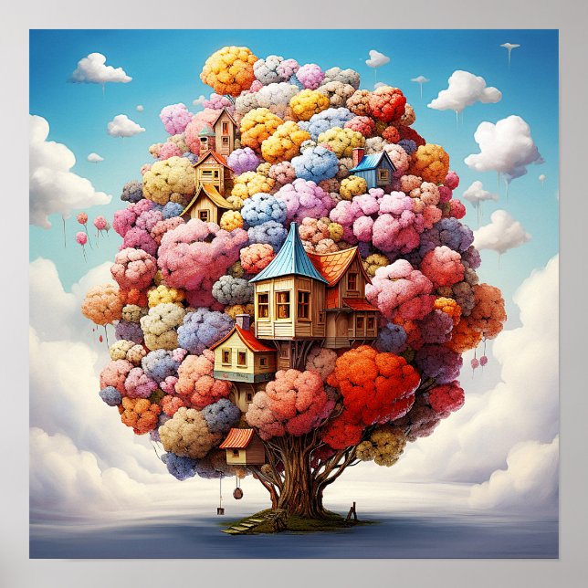 Mysterious Colourful Surreal Nature Land Poster (Front)