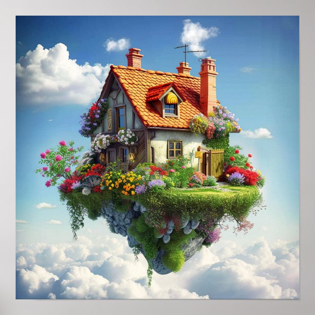 Mysterious Colourful Surreal Nature Land Poster (Front)