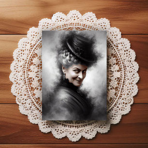 Mysterious Creepy Victorian Woman Portrait Art Postcard