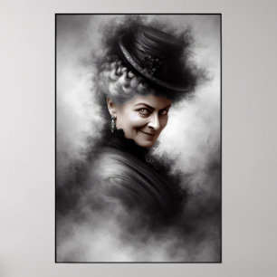 Mysterious Creepy Victorian Woman Portrait Art Poster