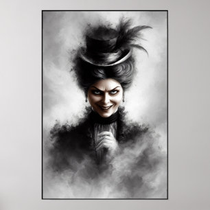 Mysterious Creepy Victorian Woman Portrait Art Poster