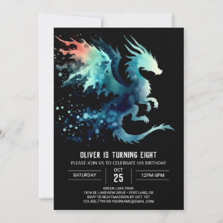 Mysterious Dragon Birthday Printable Invitation