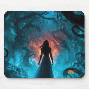 Mysterious Dreamlike Enchanted Dark Magical.Forest Mouse Mat