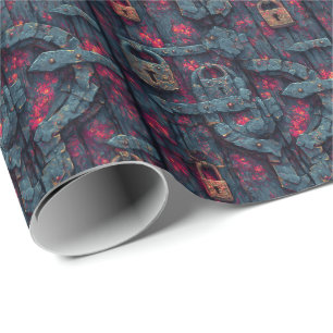 Mysterious Dungeon Door D&D Fantasy Portal Wrapping Paper