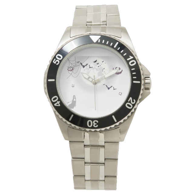 Mysterious Elegance: Halloween Stainless Steel  Watch (Front)