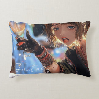Mysterious Fantasy Girl - Gothic Art Aesthetic Decorative Cushion