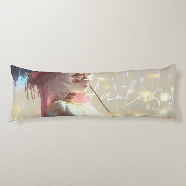 Mysterious Fantasy Girl - Ocean Art Aesthetic Body Cushion (Front)