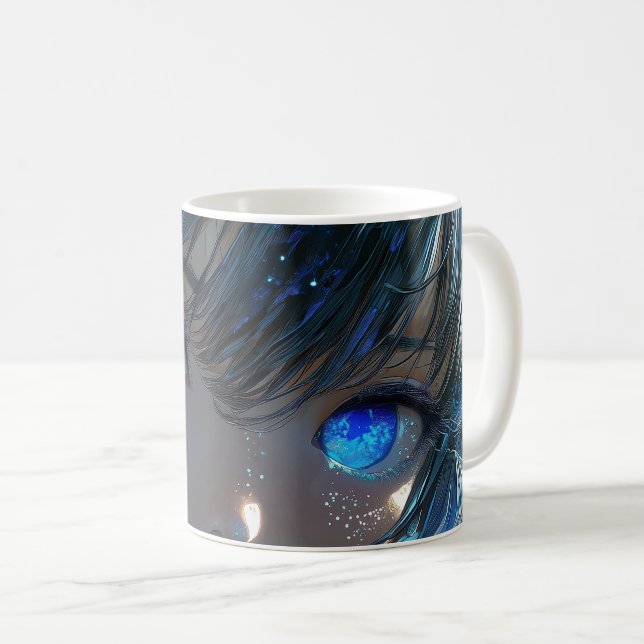 Mysterious Fantasy Girl - Ocean Art Aesthetic Coffee Mug (Front Right)
