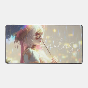 Mysterious Fantasy Girl - Ocean Art Aesthetic Desk Mat