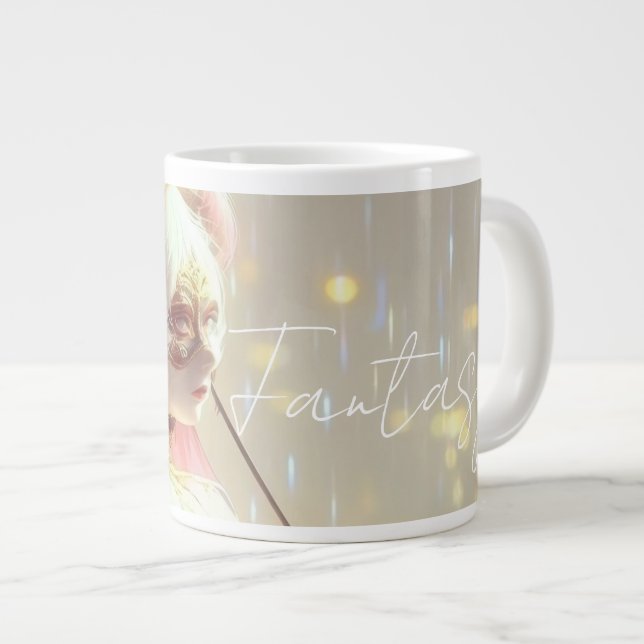 Mysterious Fantasy Girl - Ocean Art Aesthetic Large Coffee Mug (Front Right)