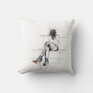 Mysterious Fashion - Abstract Woman in Heels Cushion