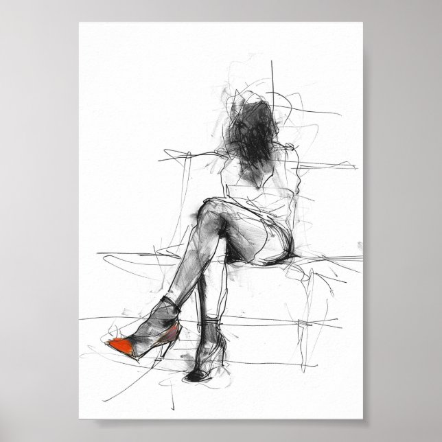 Mysterious Fashion - Abstract Woman in Heels Poster (Front)