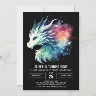 Mysterious Ferocious Dragon Birthday Invitation