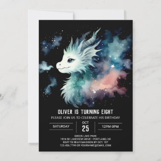 Mysterious Fire Breathing Dragon Birthday Invitation