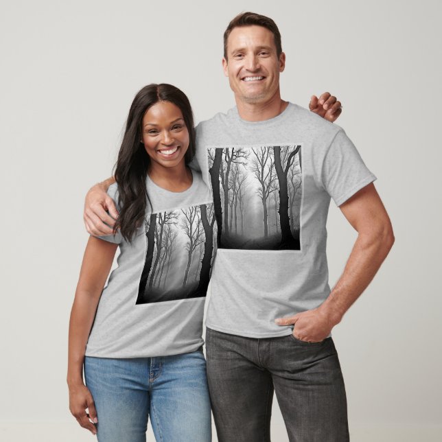 Mysterious Foggy Forest Path T-Shirt (Unisex)