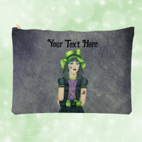 Mysterious Goth Girl Tattoos Green Hat Grunge Grey