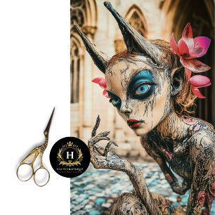 Mysterious Gothic Paris Gargoyle Decoupage  Tissue Paper