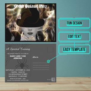 Mysterious Halloween Invitation Elegant Postcard