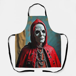 Mysterious Hooded Skull Figure Apron