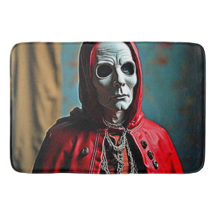 Mysterious Hooded Skull Figure Bath Mat