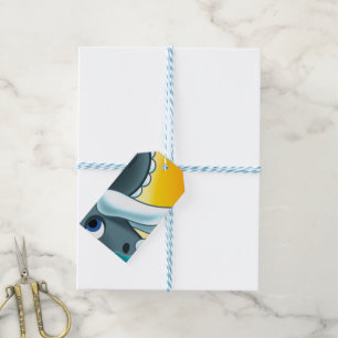 MYSTERIOUS HORNED DINOSAUR by Jeff Willis Art Gift Tags