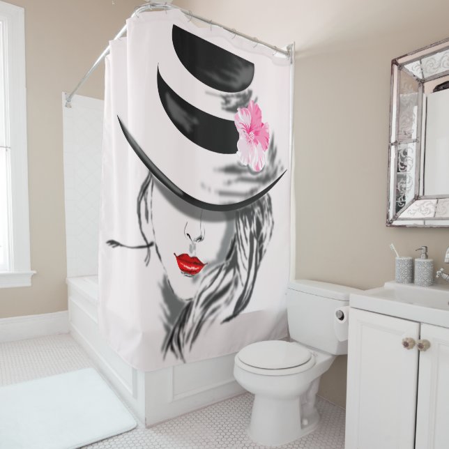Mysterious Lady Shower Curtain (In Situ)
