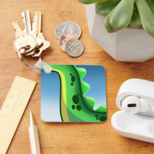 MYSTERIOUS LONG NECK DINOSAUR by Jeff Willis Art Key Ring