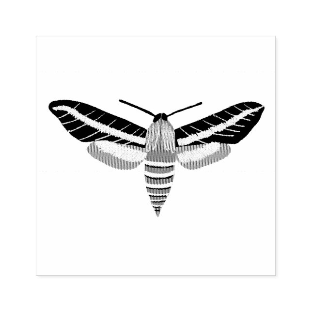 Mysterious Magical Moth Hand Drawn CUSTOMIZE IT Rubber Stamp (Imprint)