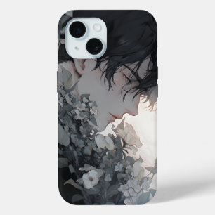 Mysterious Man and Flowers iPhone 15 Case