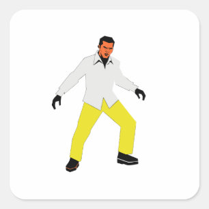 Mysterious man look square sticker