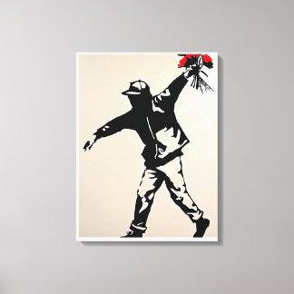 Mysterious Man with Flowers Canvas Print