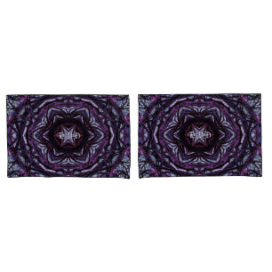 Mysterious Mandala Roots Flowers Purple Magenta Pillowcase